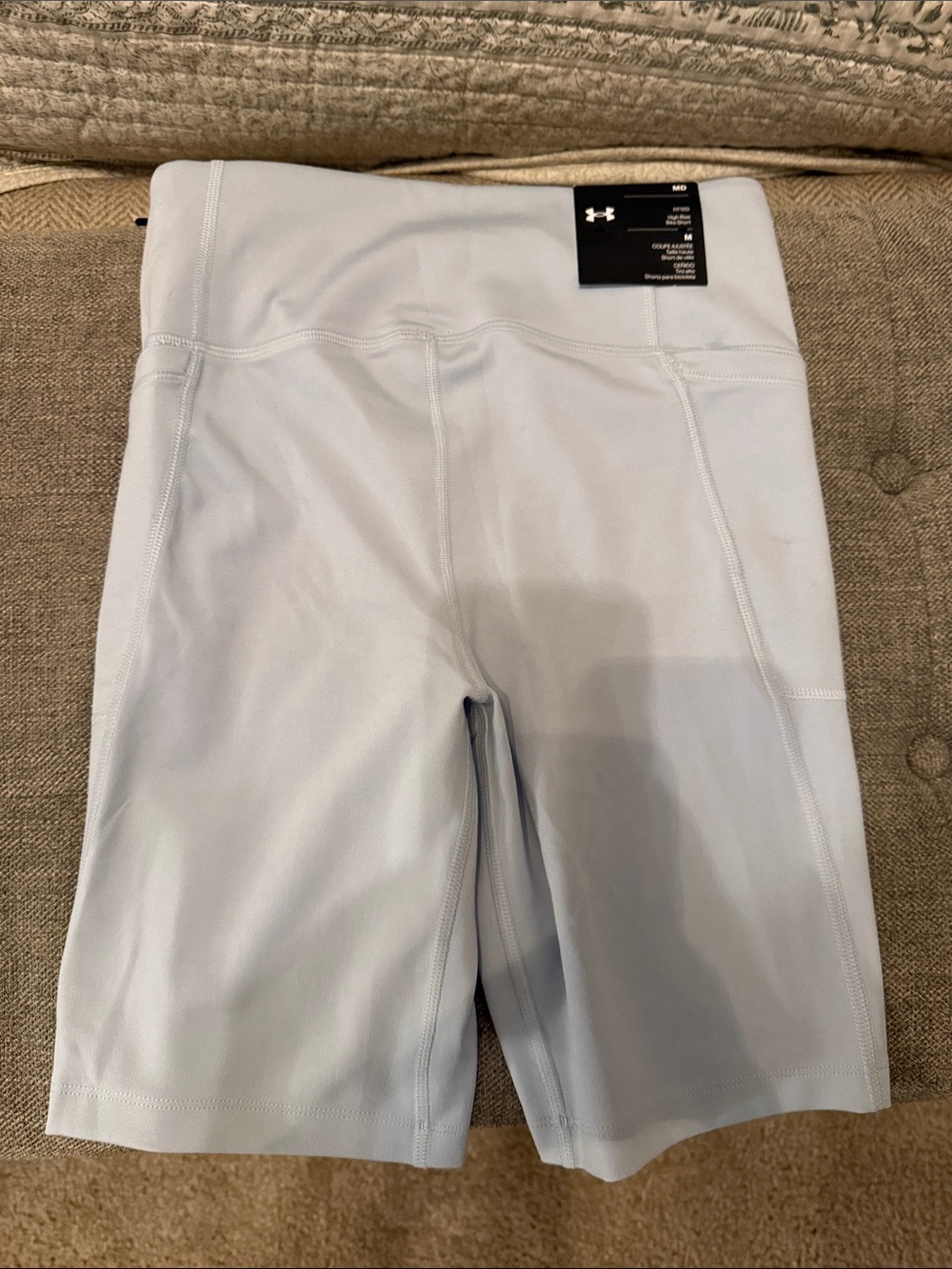 Under Armour Women's White High-Rise Bike Shorts - Picture 4 of 4
